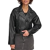 Levi's Womens Faux Leather Cropped Moto Jacket