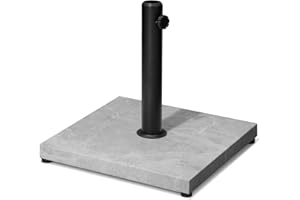 VredHom Patio Umbrella Base, 43lbs Outdoor Heavy Duty Square Concrete Stand Market Umbrella, Light Grey