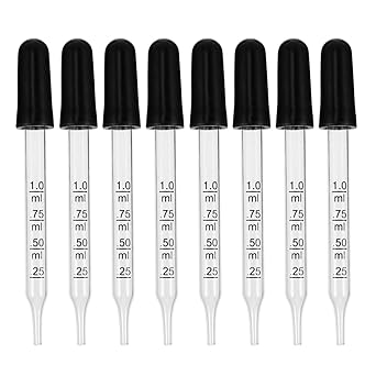 Nicerio Medicine Dropper 1ml 20pcs Glass Dropper Calibrated Essential Oils Pipette Dropper Glass Dropper Straight Head Scale Line Rubber Head Pipettes For Laboratory Medicine Amazon Com Industrial Scientific