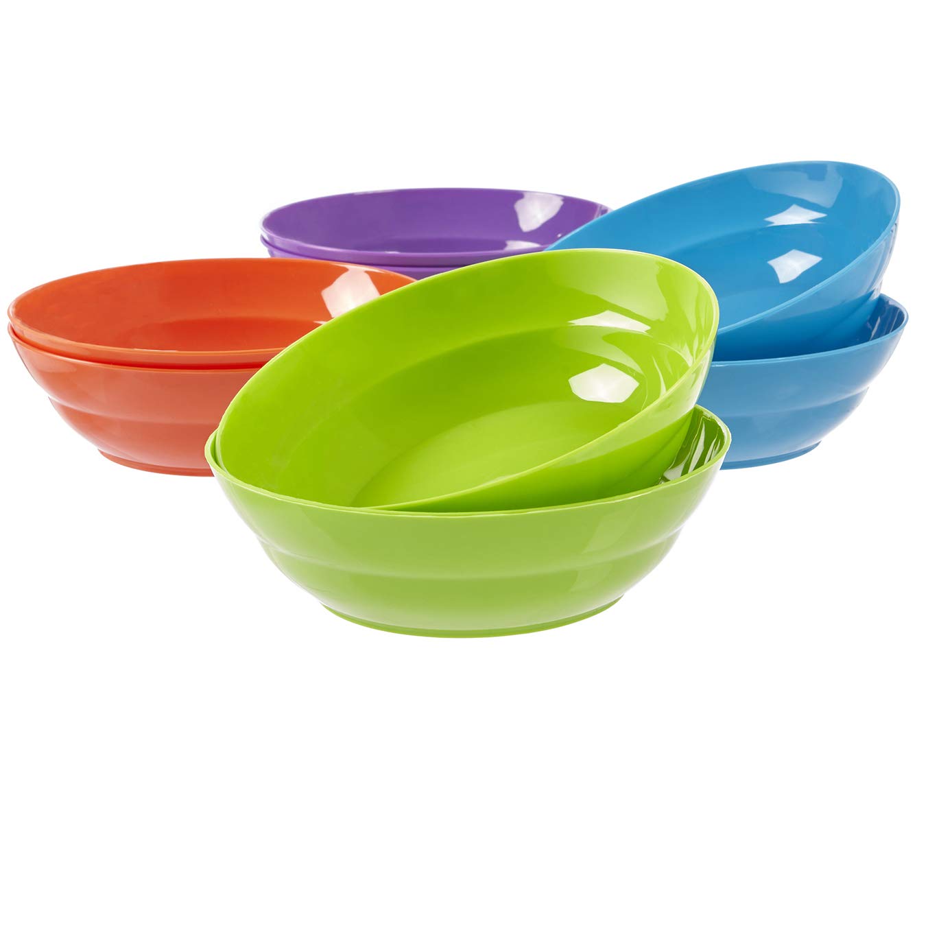 Plastic Cereal Bowls 7inch Pasta Salad Dinner 28 oz set of 8, Classic Colors 80844092522 eBay