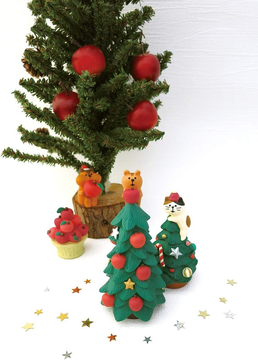 Amazon Co Jp デコレ Decole デザイン小物 りすとりんごのツリー 5 4 8 H10 8cm Concombre コンコンブル Zxs ホーム キッチン