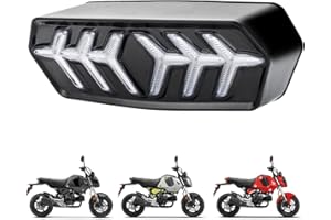 HAZAWA Grom Integrated Tail Light with Turn Signal Sequential Led SMD Motorcycle Taillight assembly Flowing Compatible with Honda Grom 2014-2022 2020 MSX125 SF CBR650F/R CTX700 CTX700N(Clear lens)