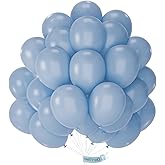 PartyWoo Dusty Blue Balloons 50pcs 12 Inch Slate Blue Boho Neutral Latex Helium Balloons for Baby Shower Gender Reveal Wedding Anniversary Graduation Cat Tornado Birthday Party Decorations Blue-F55