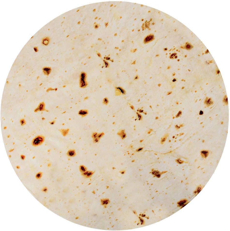 HOMELEX Burritos Blanket, Realistic Burritos Wrap Giant Round Blanket, Soft Flannel