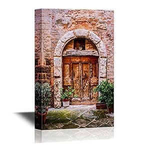 Doors Canvas Wall Art - Old Doors of Tuscany Italy - Gallery Wrap Modern Home Art | Ready to Hang - 12x18 inches