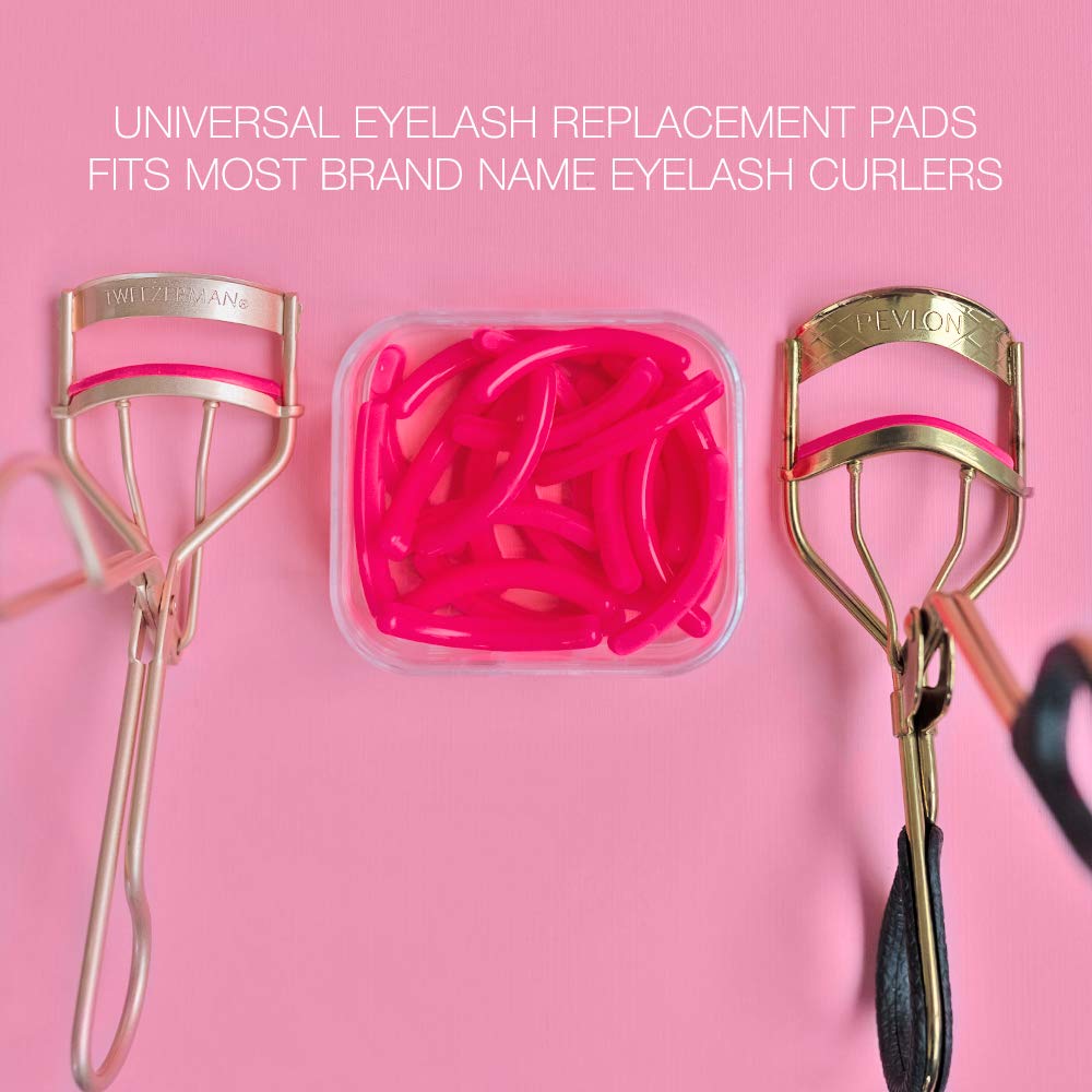 Pink Eyelash Curler Refills (24-Pack) Replacement Pads | Eye Lash and Cosmetic Accessory | Create Permanent Curls and Intense Lashes | Universal Fit for Standard Curlers : Beauty