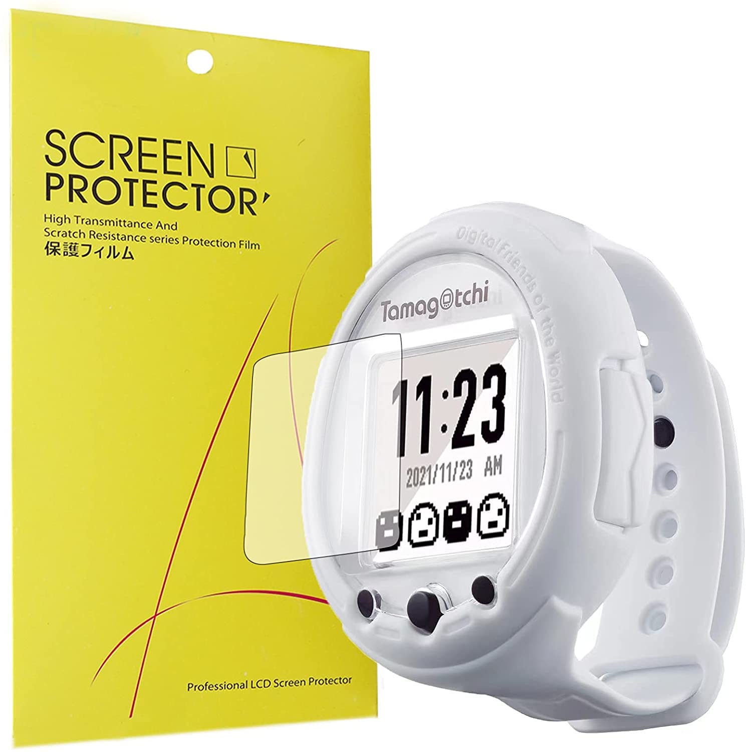 Compatible for Tamagotchi Smart Screen Protector, onetuo [6 Pack] Full Coverage PET Clear Film Compatible for Tamagotchi Smart (6 pack)