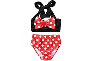 Aalizzwell Baby Girl Bathing Suit, Toddler Girls Two Piece Swimsuit Halter Top Bikini Bottoms Swimming Suit