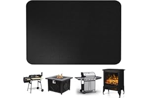 BAIPOK 65 x 38 inches Fire Pit Mat Grill Mat for Outdoor Grill Deck Protector BBQ Mat, Ideal for Outdoor Grills, Fire Pits, Protects Decks & Patios from Heat and Oil, Grilling Companion, Black