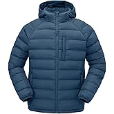Rdruko Men's Puffer Jacket With Hood Winter Water-Resistan Casual Warm Coat Insulated for Hiking Travel