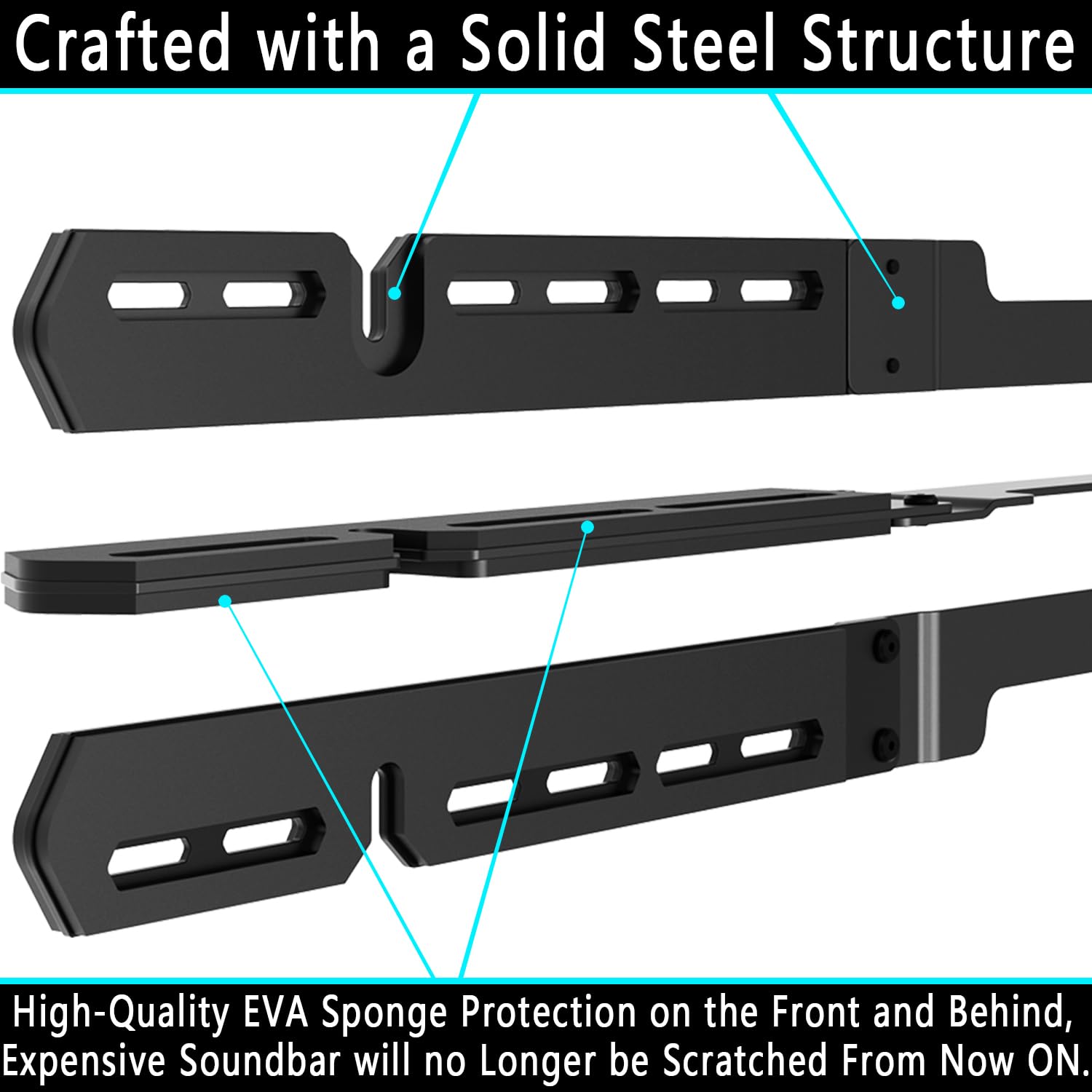 Agandax Wall Mount for Sonos Arc Soundbar and Sonos Arc Ultra Sound Bar (Black), Mount on Wall Under TV， Hanging Mounting Bracket
