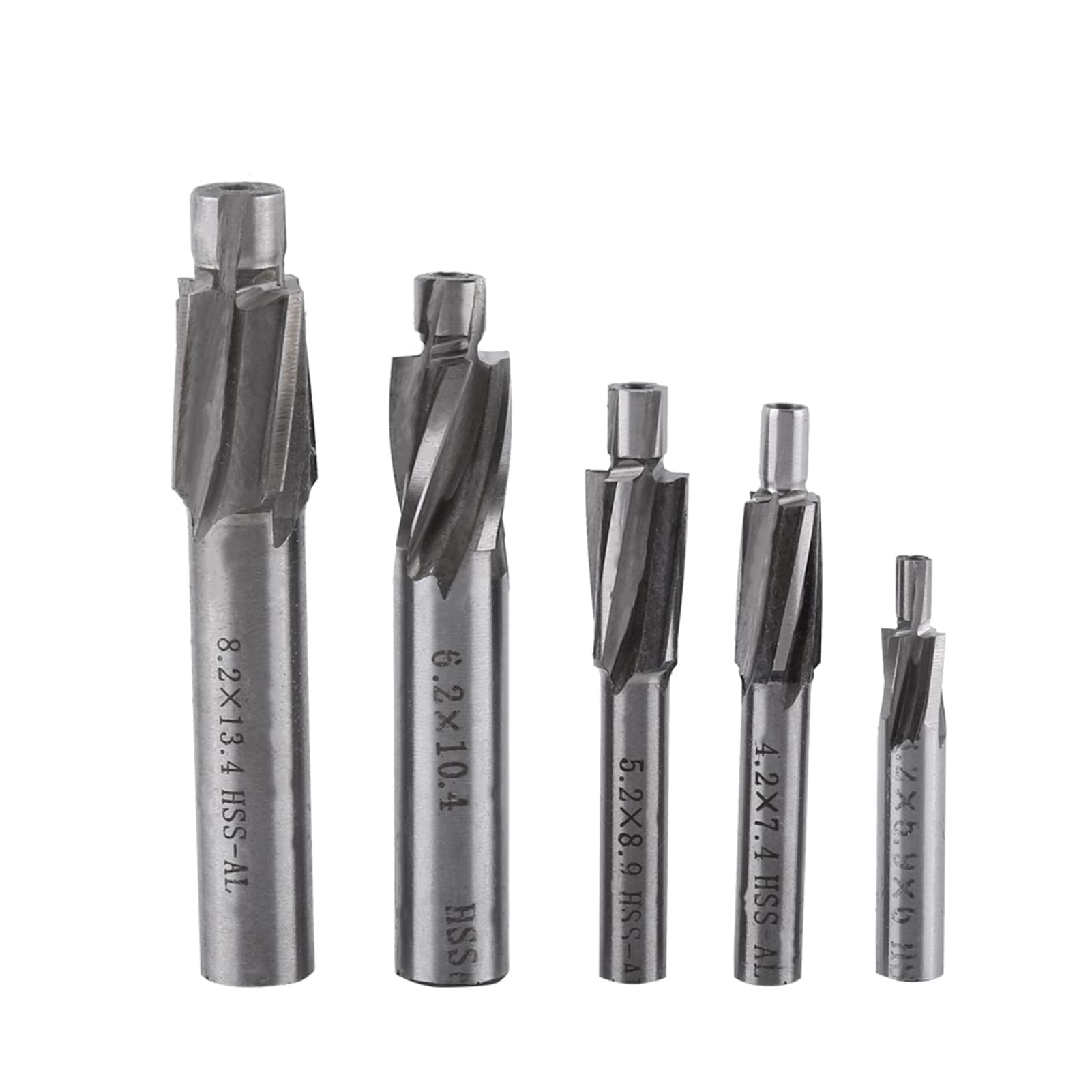 Countersink End Mill 5Pcs, Counrbore Bit M3 M4 M5 M6 Counter Bore Drill Bit Set Counterbore Drill Bit Slot Drill Bits Cnc Engraving Carving Tool, Counrbore Bit For Copper Aluminum Steel