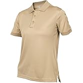 LAPG Women's Recon Jersey Short Sleeve Polo Shirt, Anti-Wrinkle Moisture Wicking Tactical Polo Shirt for Women