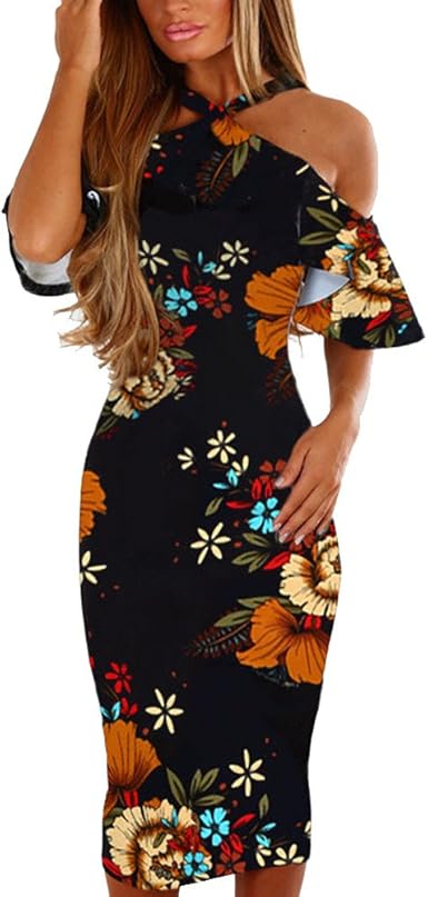 ruffle floral midi dress