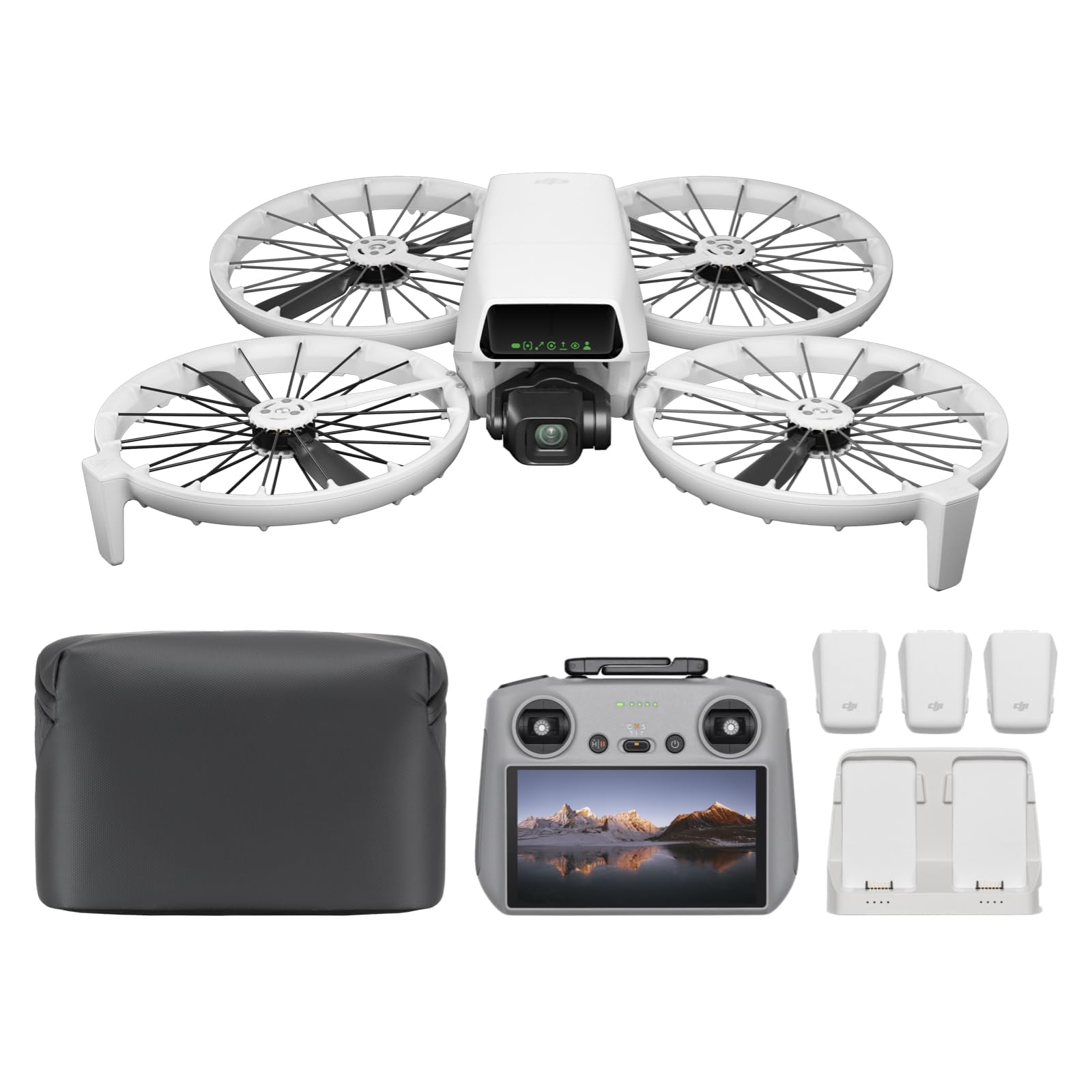 DJI Flip Combo Fly More (RC2 con schermo), drone con fotocamera UHD 4K per adulti, decollo dalla mano, ritorno automatico, volo intelligente, 3 batterie per un'autonomia di volo di 93 minuti