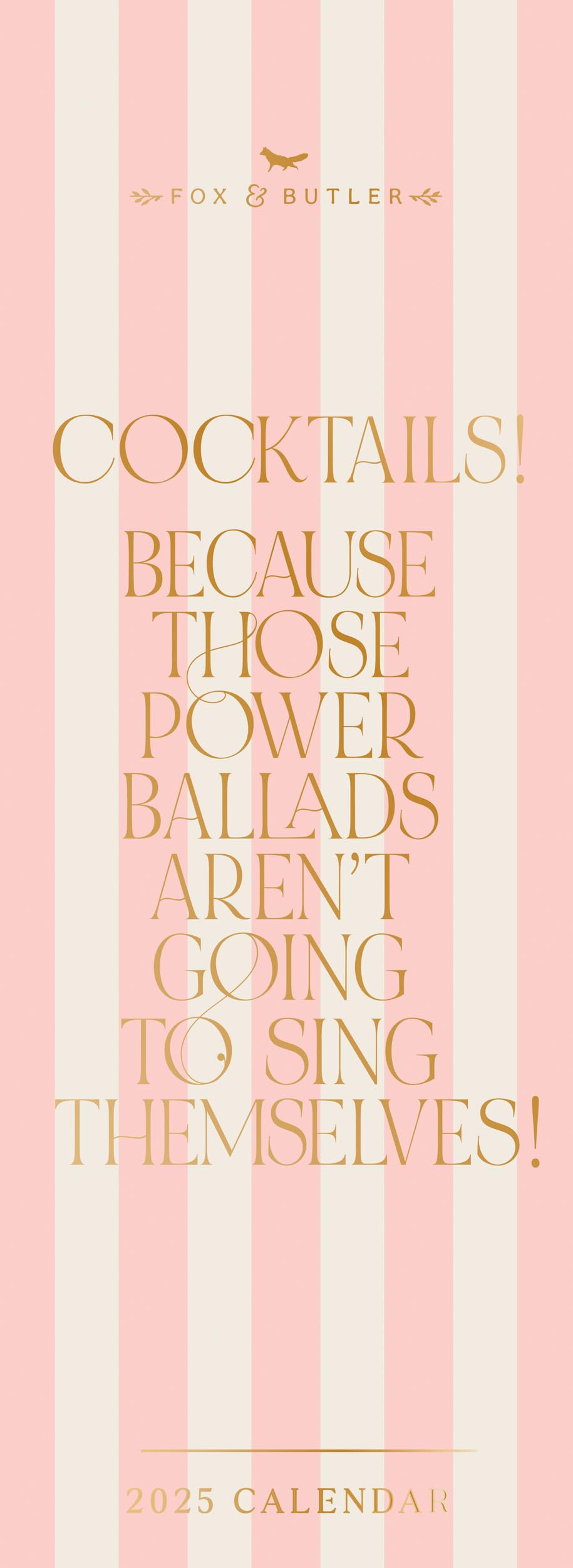 2025 Fox & Butler Cocktails and Quotes Slim Calendar