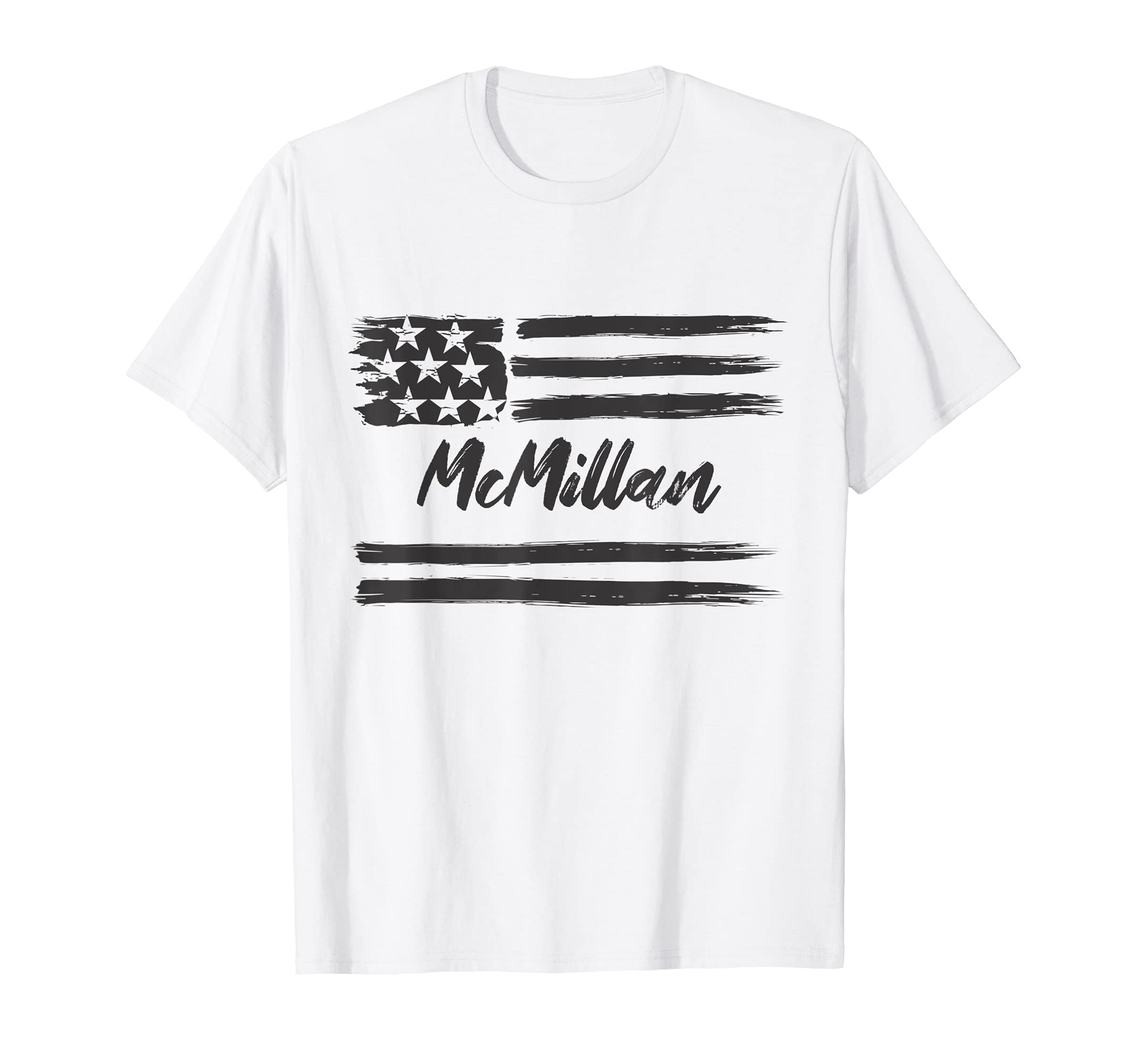 McMillan - Personalized Name, Stars and Stripes, USA Flag T-Shirt
