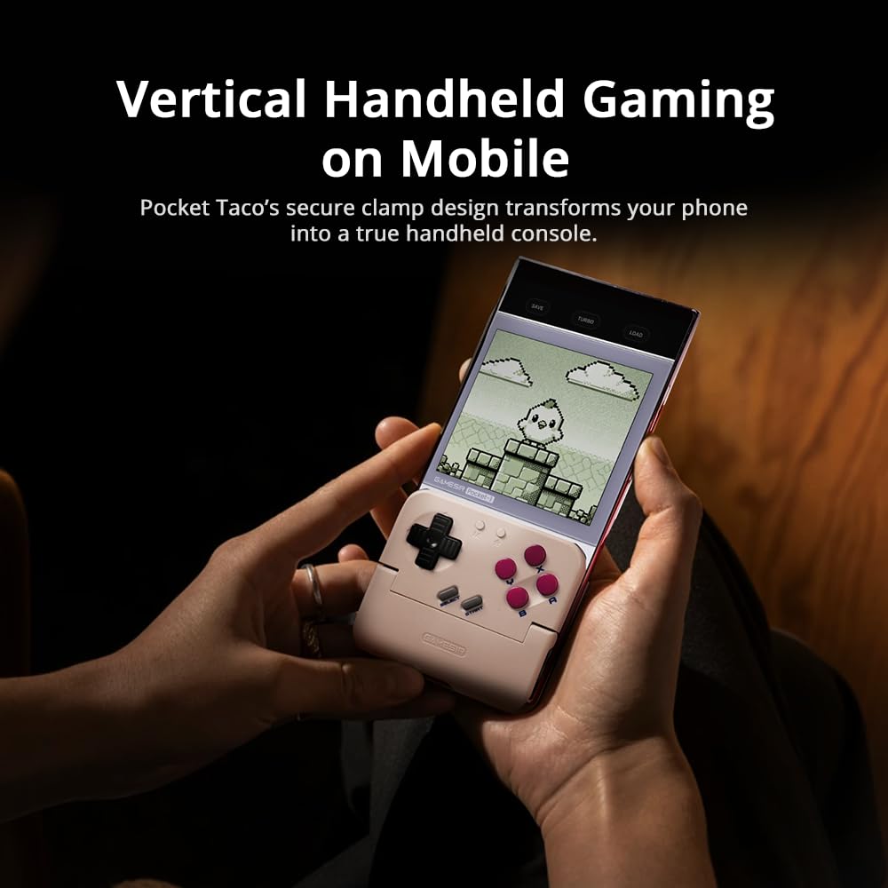 GameSir Pocket Taco Verticaler Mobiler Gaming-Controller - Retro Arcade Bluetooth Gamepad für Android & Smartphone, Tragbar, 600mAh Akku, App-Anpassung - Weiß 3