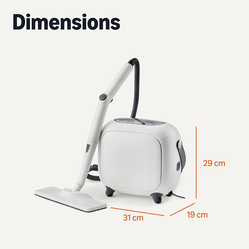Nettoyeur à Vapeur Polyvalent avec 22 Accessoires, Réservoir de 1,5L, 1 500W, Blanc
