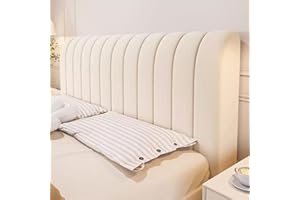ABANO Thicken Headboard Covers Slipcover, Bed Headboard Cover 360° All-Around Wrapping Thickly Padded PP Cotton Material for Full Queen Cal King Size, Dustproof Protector Cover -Beige||Bed Head 200cm