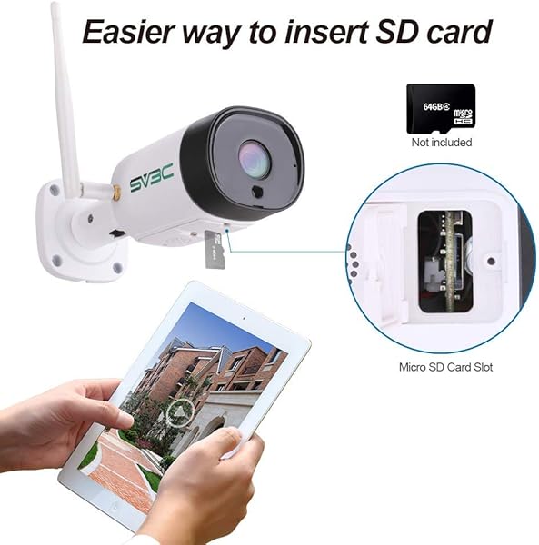 SV3C 3MP HD berwachungskamera Aussen WLAN IP Kamera Outdoor WiFi IP67 Wasserdicht Wireless mit Zwei Wege Audio Bewegungserkennung 20M Nachtsicht Kompatibel mit SmartphonesTablets und Windows PC