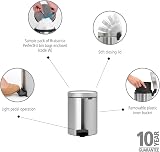Brabantia newIcon Pedal Bin 5 L Matt Steel Fingerprint Proof view 2