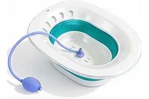 BCOAY Sitz Bath for Toilet Seat with Hand Massage Flusher - Foldable Sitz Bath for Hemorrhoids and Postpartum Care, Designed 