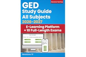 GED Study Guide All Subjects: Complete Review + 10 Full-Length Exams for Adults, Students and ESL Learners (Exam Simulator + Extra Weekly Tests + DART Study Method)