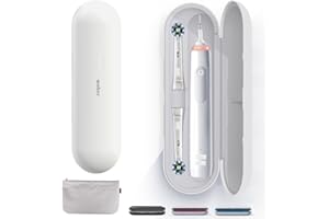 WOBER Oral B Toothbrush Magnetic Travel Case for Braun/Oral-B Pro1000/1500/2000/3000/3500/Vitality Electric Toothbrush - Hard Protective Cover - Portable Toothbrush Plastic Holder (With Bag-Grey)