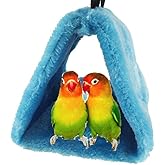 Bello Luna Blue Parrot Nest Pet Bird Nest Winter Warm Hammock Hanging Cave Cage Plush Happy Hut Tent Bed(S)