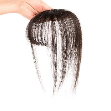 Amazon Com 3d Air Bangs Human Hair Topper Extension Clip In