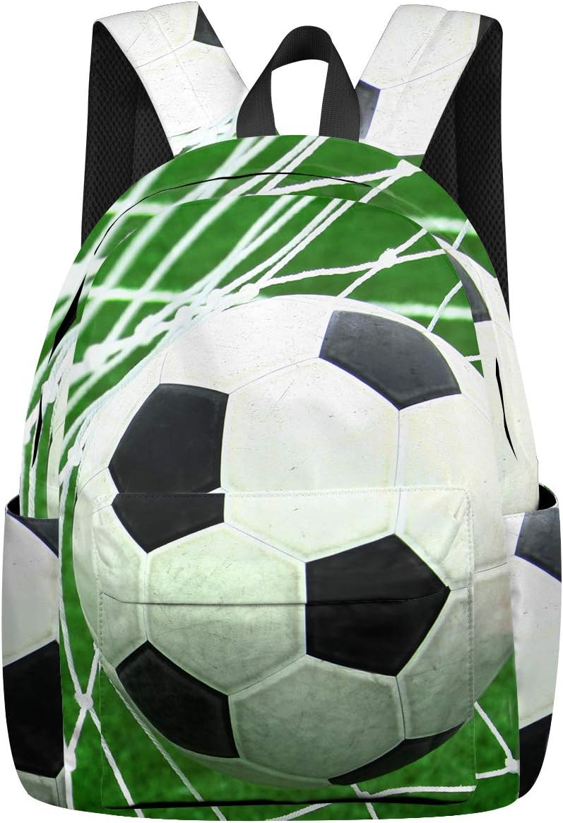 Soccer School Backpacks for Boys Teenagers Football Printed Book Bag Schoolbag Travel Daypack