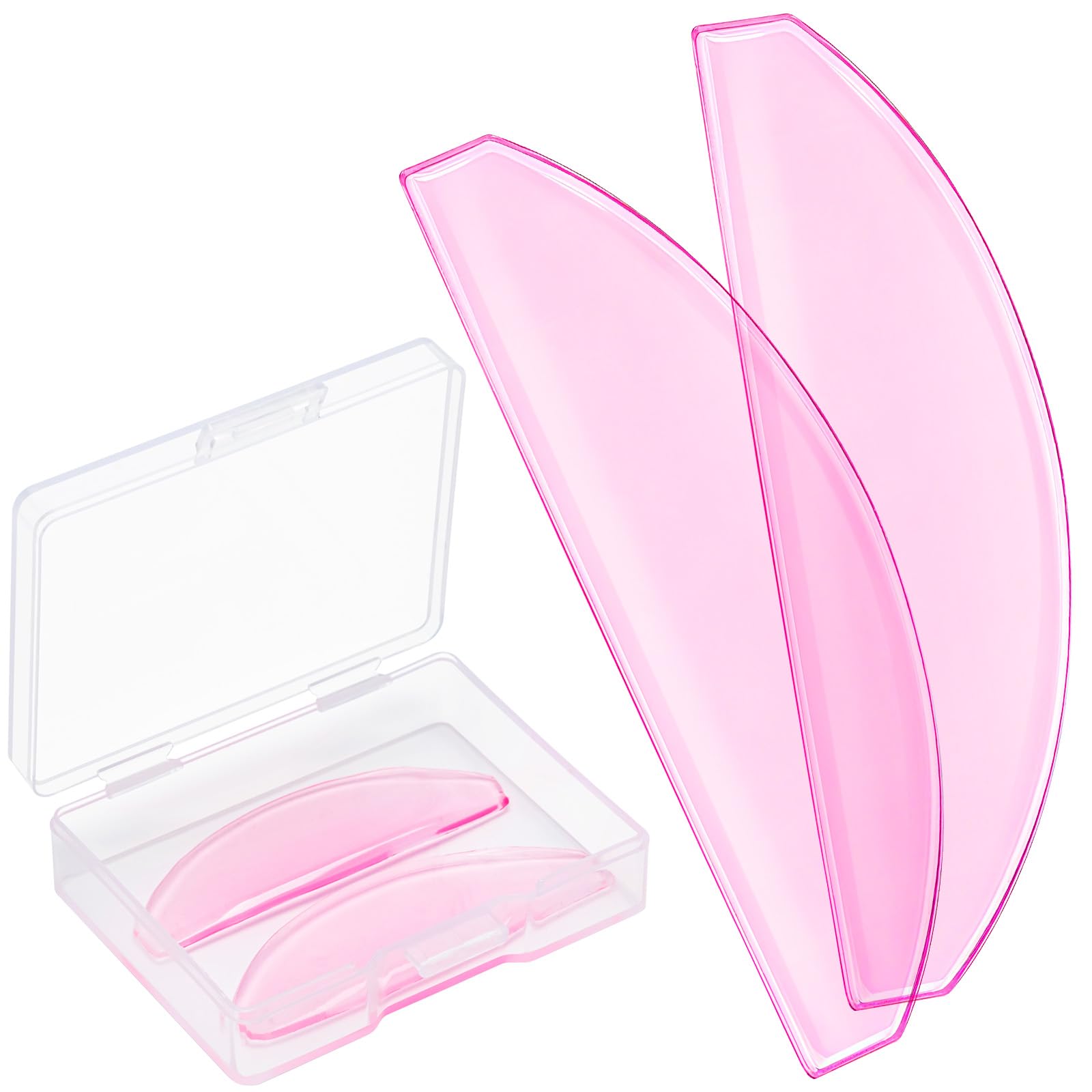 Photo 1 of 1 Pair Korean Lash Lift Flat Shields, Pink Lightweight Lash Lifting with 1mm Ultra-Thin Design, Glueless Adhesion & Flexible Stretch Eyelash Lift Pads, Reusable Eyelash Perm Tools for Ideal Curls