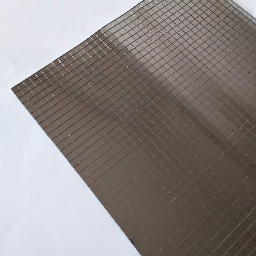 Self-Adhesive Real Glass Mirror Tile Craft,Colored Mini Square Mirrors Mosaic Tiles (Grey Mirror)