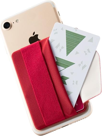 Amazon Co Jp Sinjimoru スマホストラップ 背面 カード収納 ポケット 片手操作便利 スマホ 落下防止バンド Iphone Androidなど 全機種対応 携帯電話貼り付けのハンドストラップ付 クレジットカードホルダーケース Sinji Pouch B Flap レッド 家電 カメラ