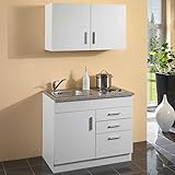 Schrankküche Buche 1,00 m Büroküche Kühlschrank Singleküche Minik