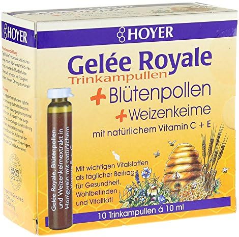 Hoyer Royal Jelly Drinking Ampoules with Bee Pollen & Wheat Bran