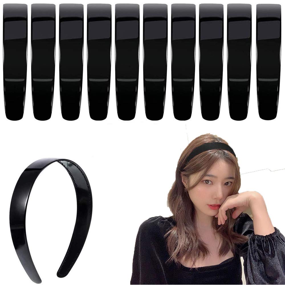 20Pieces 1 Inch Wide Hard Plastic,Headband Plain craft Headband Plastic Hairband for DIY Hair accessories Women Girl Black