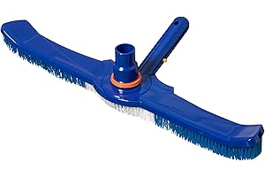 Quickway Imports 20" Vacuum Head Swivel Hose Connection Durable Nylon Bristles Heavy-Duty Brush for Inground & Above-Ground Pool Compatible with 1-1/4 to 1-1/2" Pipe EZ Clip Handle for Easy Attachment