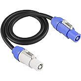 XMSJSIY PowerCon Power Cable - 12AWG 3 Pin Power Extension Cable for LED Screen, Beam Moving Head Light, Stage Light, Audio, Video and More - 1M/3FT