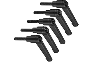CoCud Clamping Lever Handles, M6 x 25mm Male Thread, Adjustable Quick Release Locking Rotating Bolt Knobs Black - (Applications: for Lathe Machinery), 5-Pieces