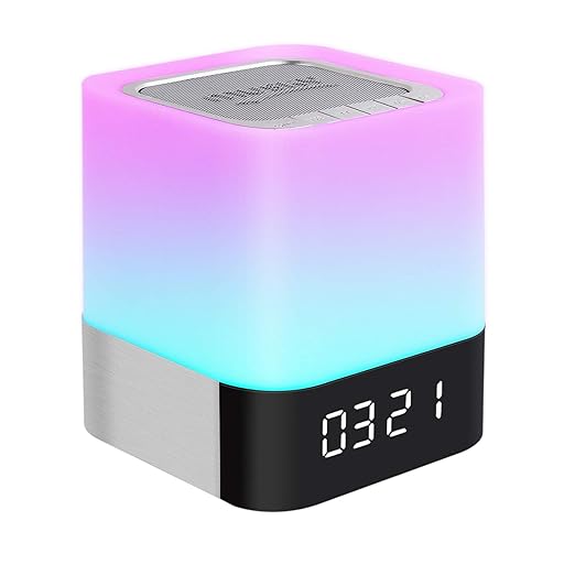 Touch Control Bedside Lamp with Wireless Bluetooth Speaker, Dimmable