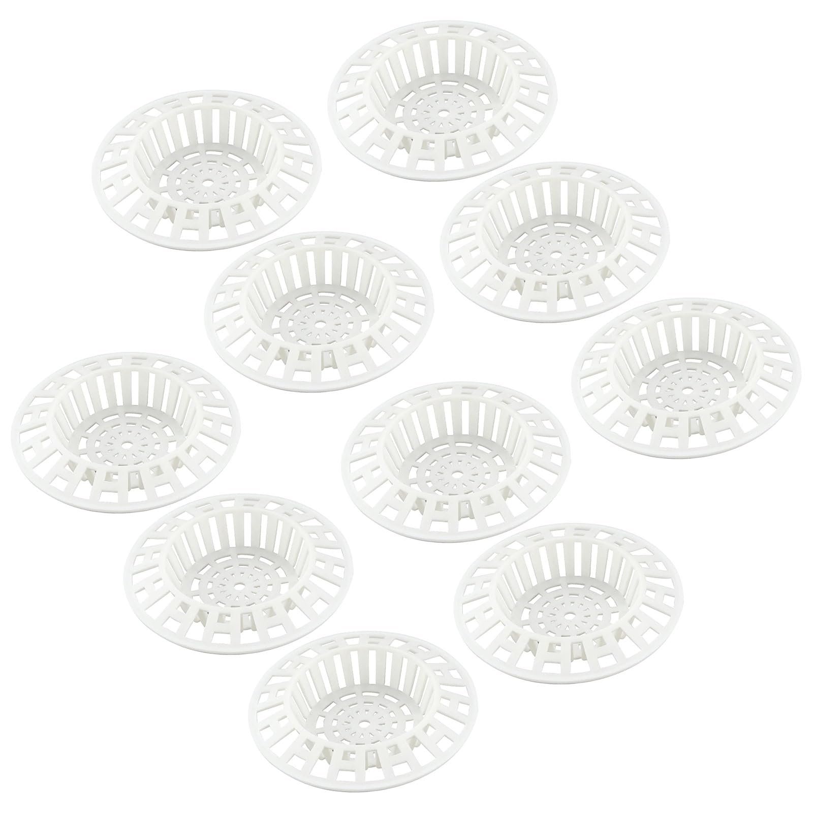10 PCS Plastic Sink Strainer,White Shower Drain Bath sink strainer,Plastic sink strainer，Shower Plughole Cover Protector Shower Drain Cover Sink Stopper Drain Filter for Kitchen Bathroom