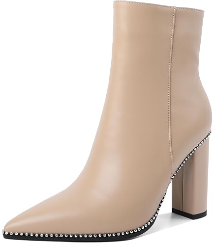Amazon.com | XYD Women Special Circle Metal High Heel Ankle Boots
