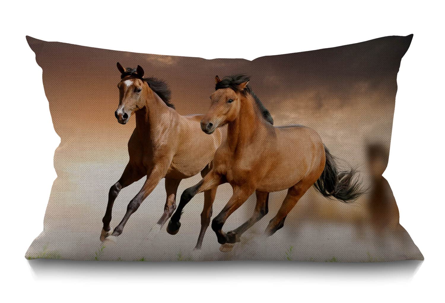 BGBDEIA 30cmx50cm Cushion Cover Rustic Farmhouse Decor Horse Pillowcases Cotton Linen Running Horses Throw Pillow Case Pillow Cover for Sofa Couch Bedroom,12 x 20 Inch