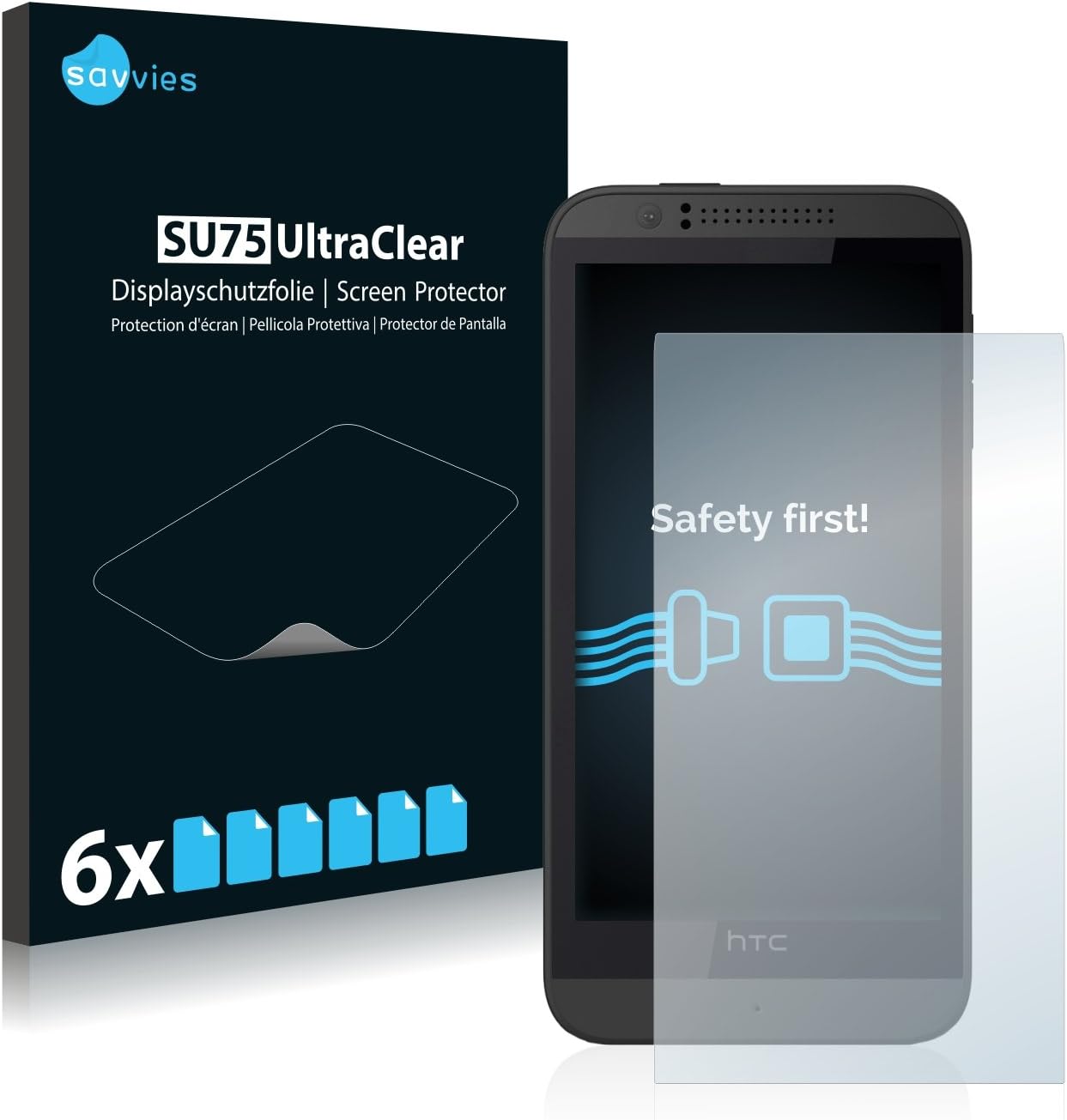Savvies6 Pack Screen Protector compatible with HTC Desire 510 Protection Film Clear