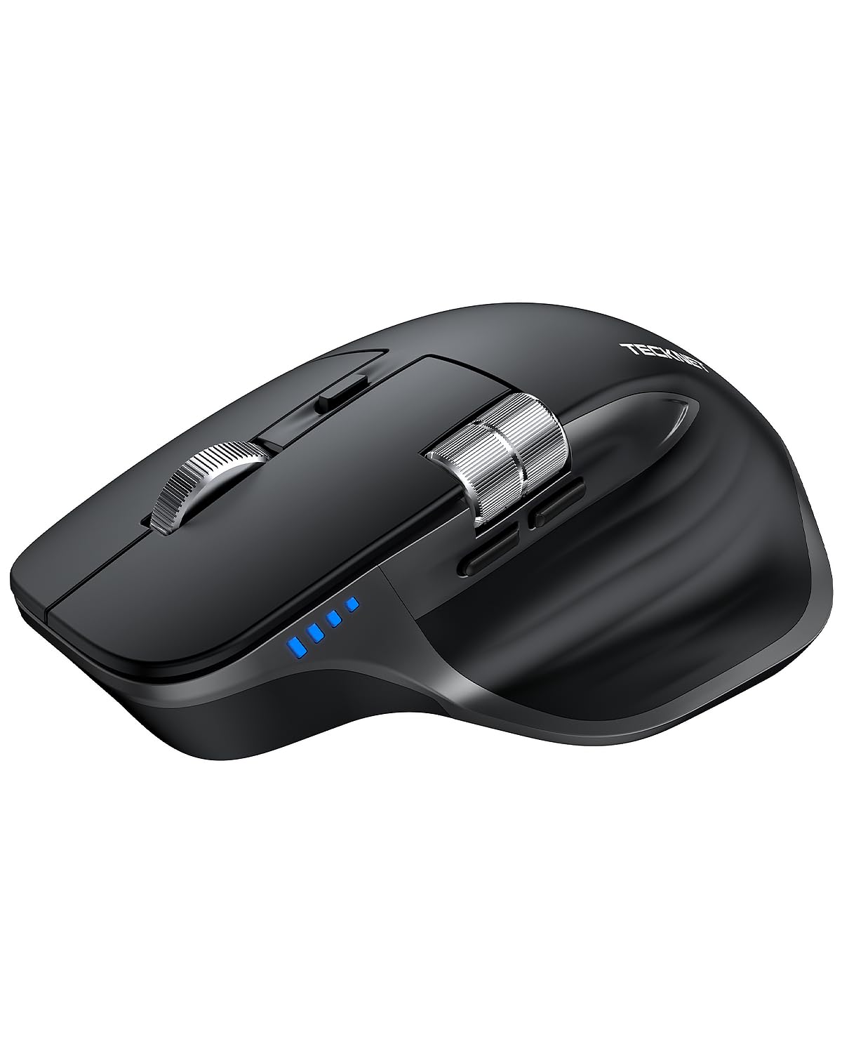 Photo 1 of TECKNET Wireless Mouse, Bluetooth Mouse (BT5.3/5.0 & 2.4G) Rechargeable Ergonomic Optical Mouse with 6 Adjustable DPI, Side Scroll, Quiet Clicks, USB A Receiver, 7 Buttons, Wide Compatibility - Black