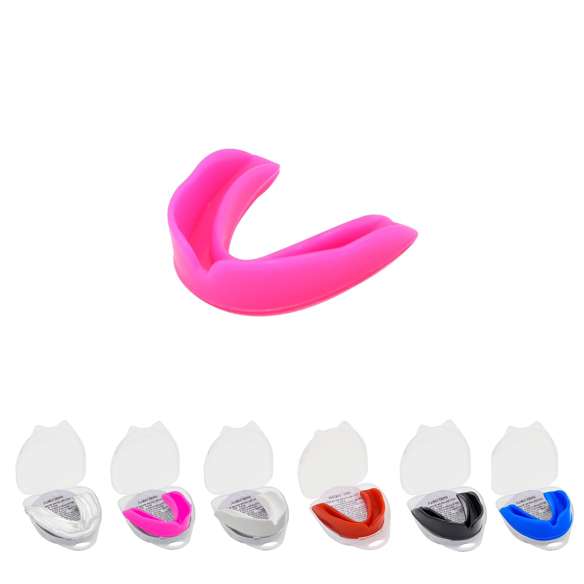 Mouthguard Slim Fit, Junior Gum Shield with Case for Kids Youth for School Combat Sports MMA, Rugby, Judo, Karate, Hockey, Soccer, MMA Boxing, Martial Arts, Basketball (Pink, Adults (+12)) — image 1