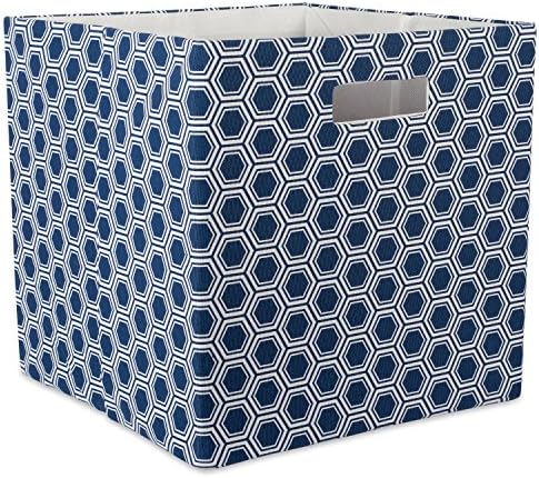 DIICollapsible Polyester Storage Cube, Honeycomb, Blue, Large
