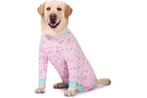 MIAODODO Pink Pony surgery Recovery Suit female male for Dogs After Surgery Medium Large Dogs Onesie,Lightweight Dog recovery suit for Shedding Prevent Licking Surgical Wound,Dog Pajamas Pjs ,Full Belly